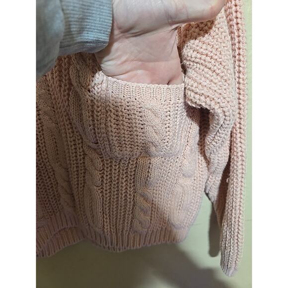 Vtg 80s Forenza Pink Chunky Cable Knit Preppy Pullover Sweater Womans Sz Medium - Picture 3 of 5